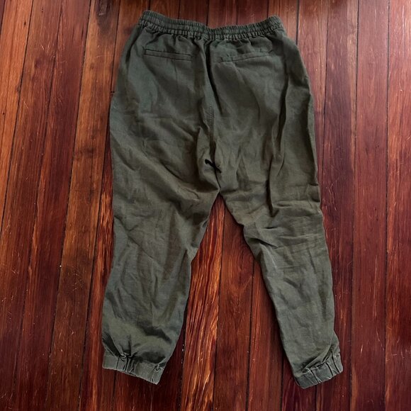 J. Crew x Point Sur seaside pant in dark green linen joggers - Picture 6 of 6